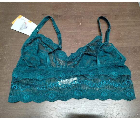 b.tempt'd by Wacoal NWT Small Green Spruced-Up Lace Kiss Unlined Bralette - Picture 3 of 7